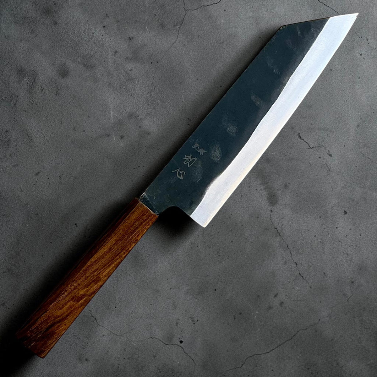 Hatsukokoro Kurogane Blue #2 Kurouchi Bunka 190mm with Mono Ebony Handle
