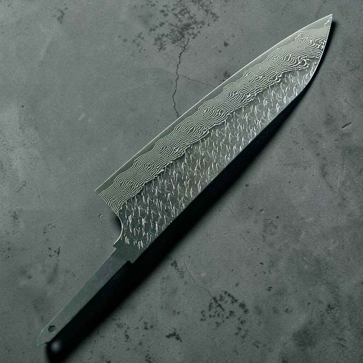 Nigara STRIX Gyuto 210mm, Sola lama, vista posteriore #handle_blade only