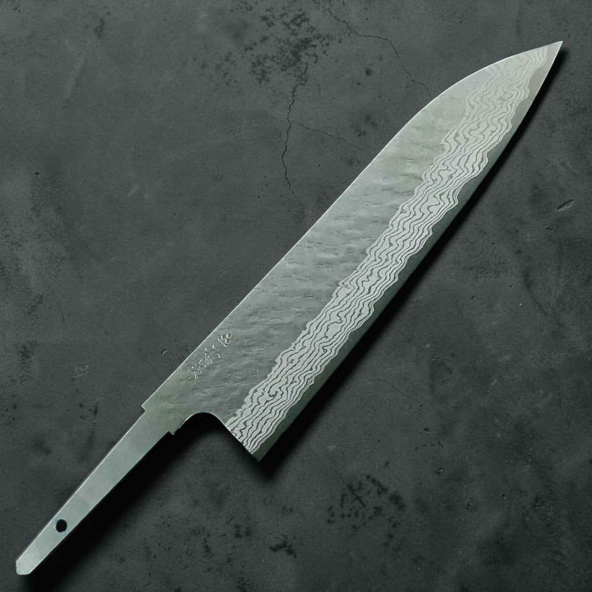 Nigara VG10 Gyuto 210mm, Sola lama, lama vista frontale #handle_blade only