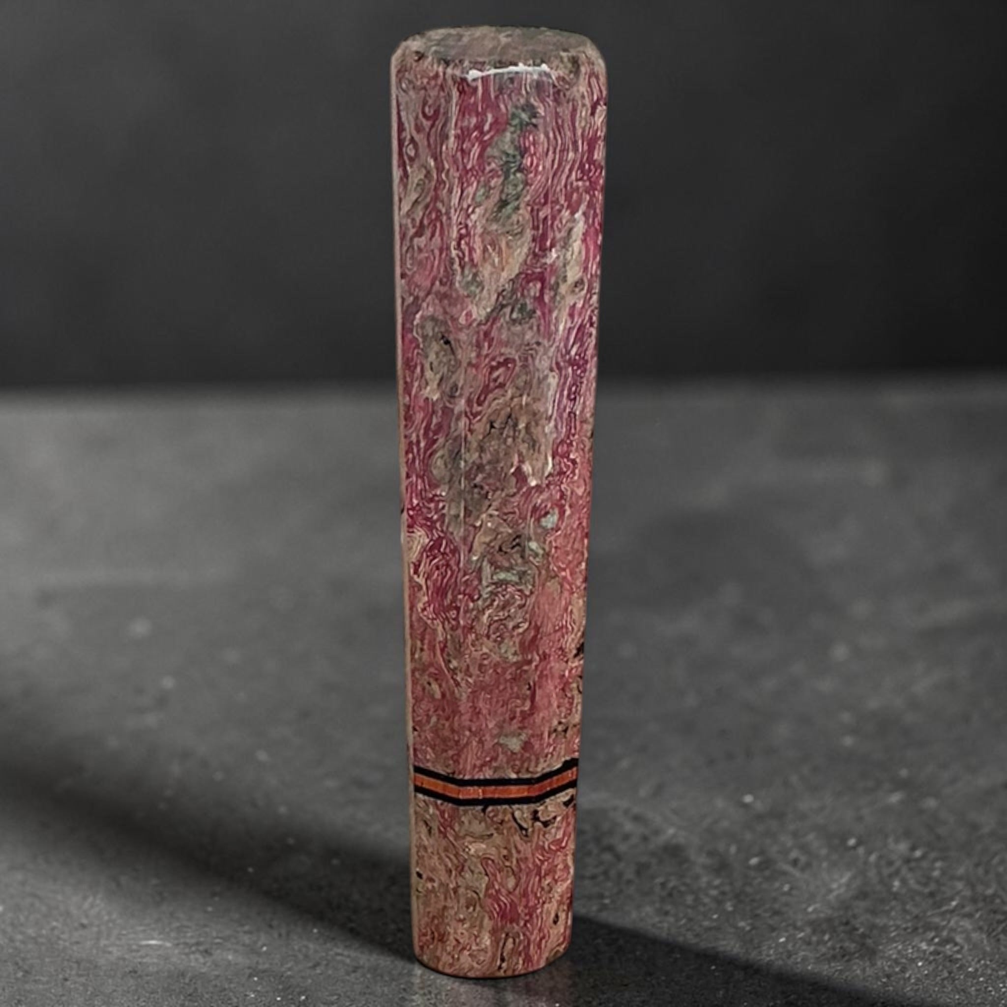 Prisma Colour Madness custom wa handle — Raspberry Burl layered pink and natural wood pattern