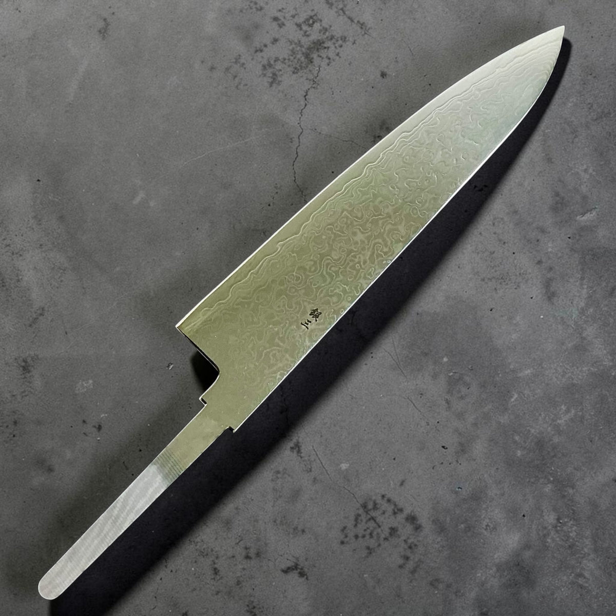 Sakamoto Ginsan No. 3 Damascus Gyuto 210mm blade only, reverse view #handle_blade only