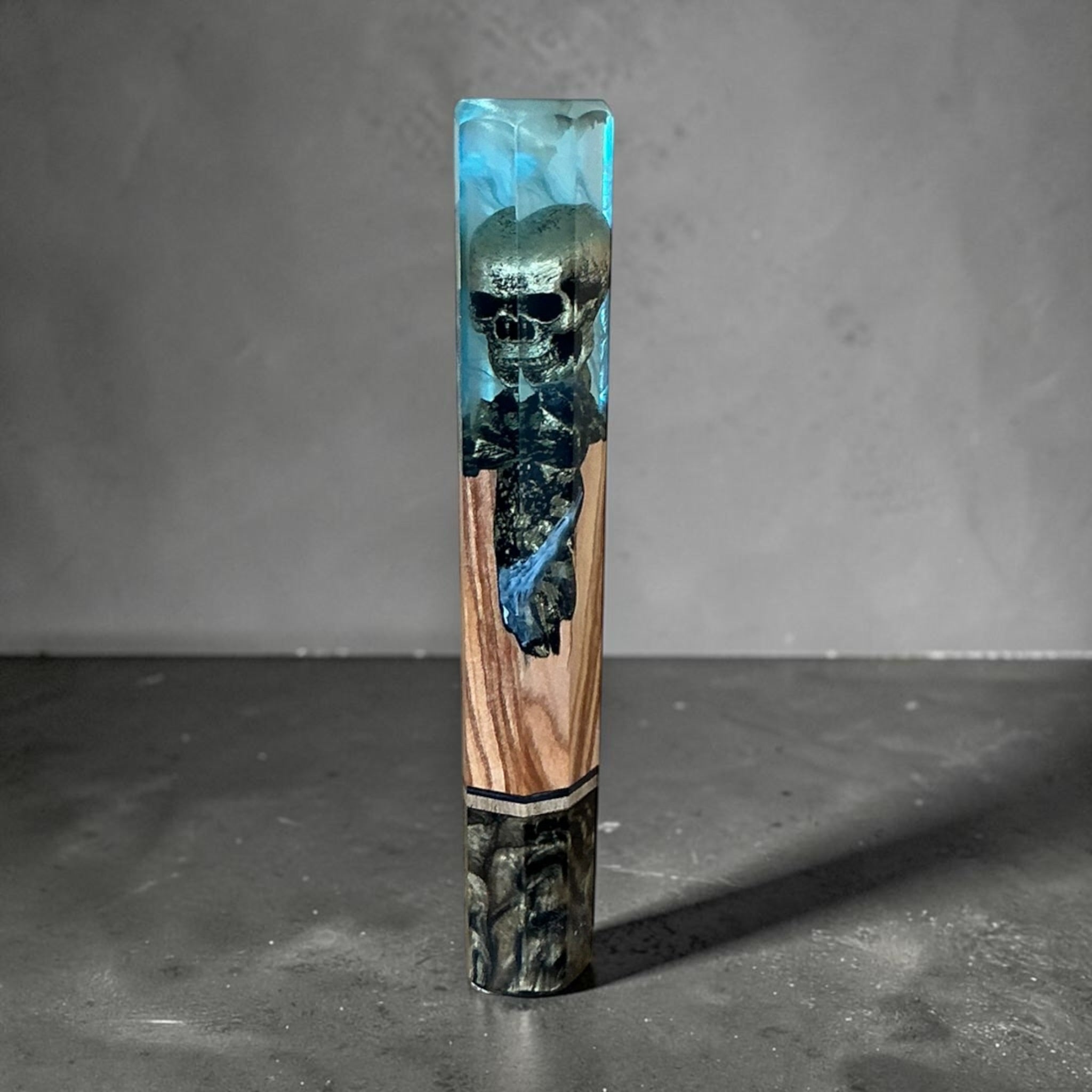 Golden Skull Prisma custom Japanese wa handle, 137mm
