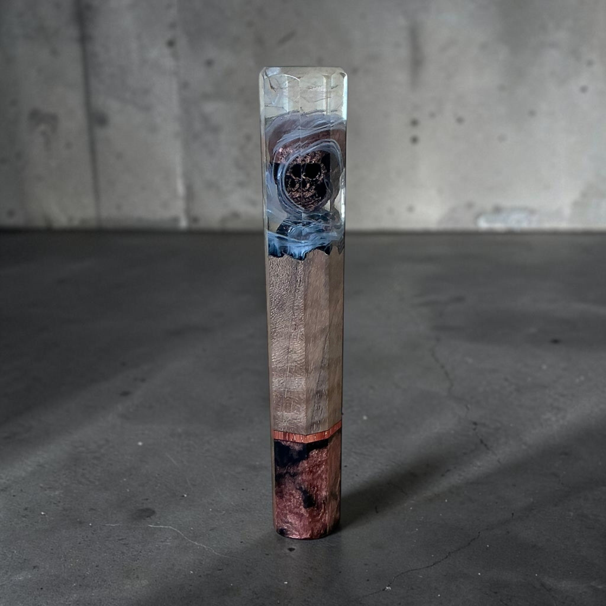Smokey Skull Prisma custom Japanese wa handle, 138mm