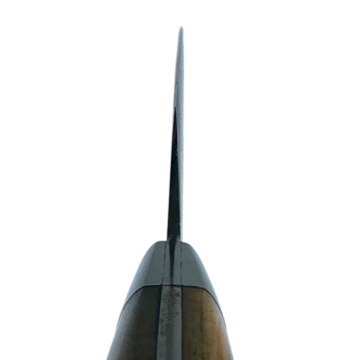 Takeshi Saji VG-10 Kuro Damascus Petty 90 mm – view along the blade spine from the handle