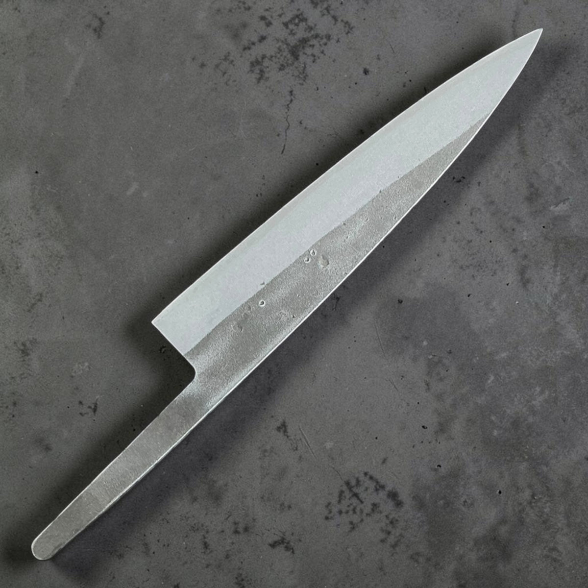 Tokushu Knife stainless clad Blue No. 2 Nashiji petty 135 mm blade only, reverse view #handle_blade only