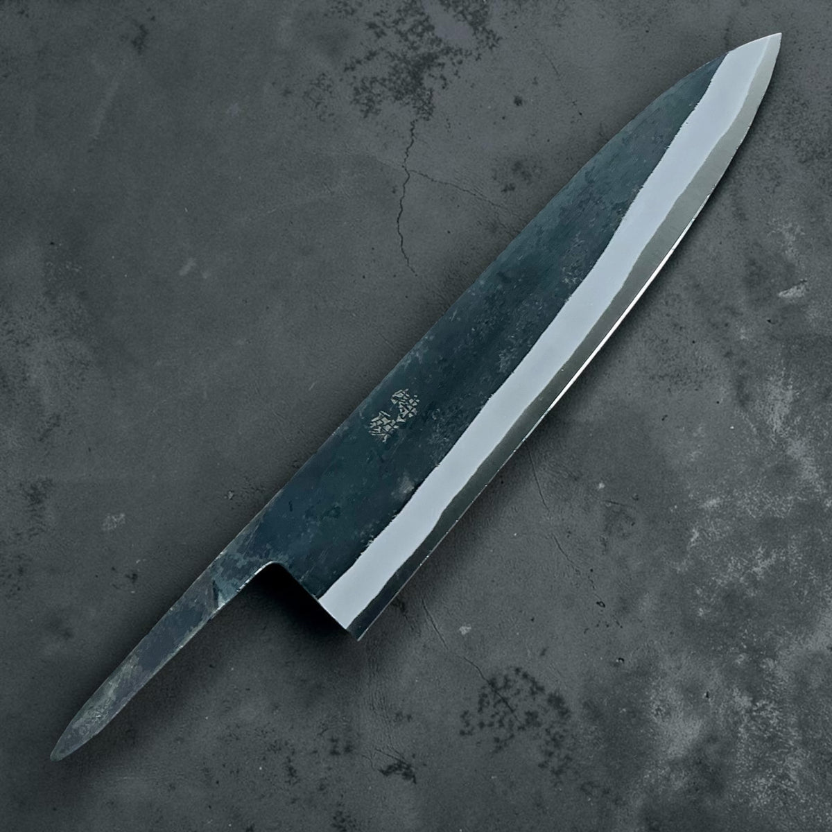 Tokushu Knife White No. 2 iron clad forged finish Gyuto 240 mm, blade only, bare blade front #handle_blade only