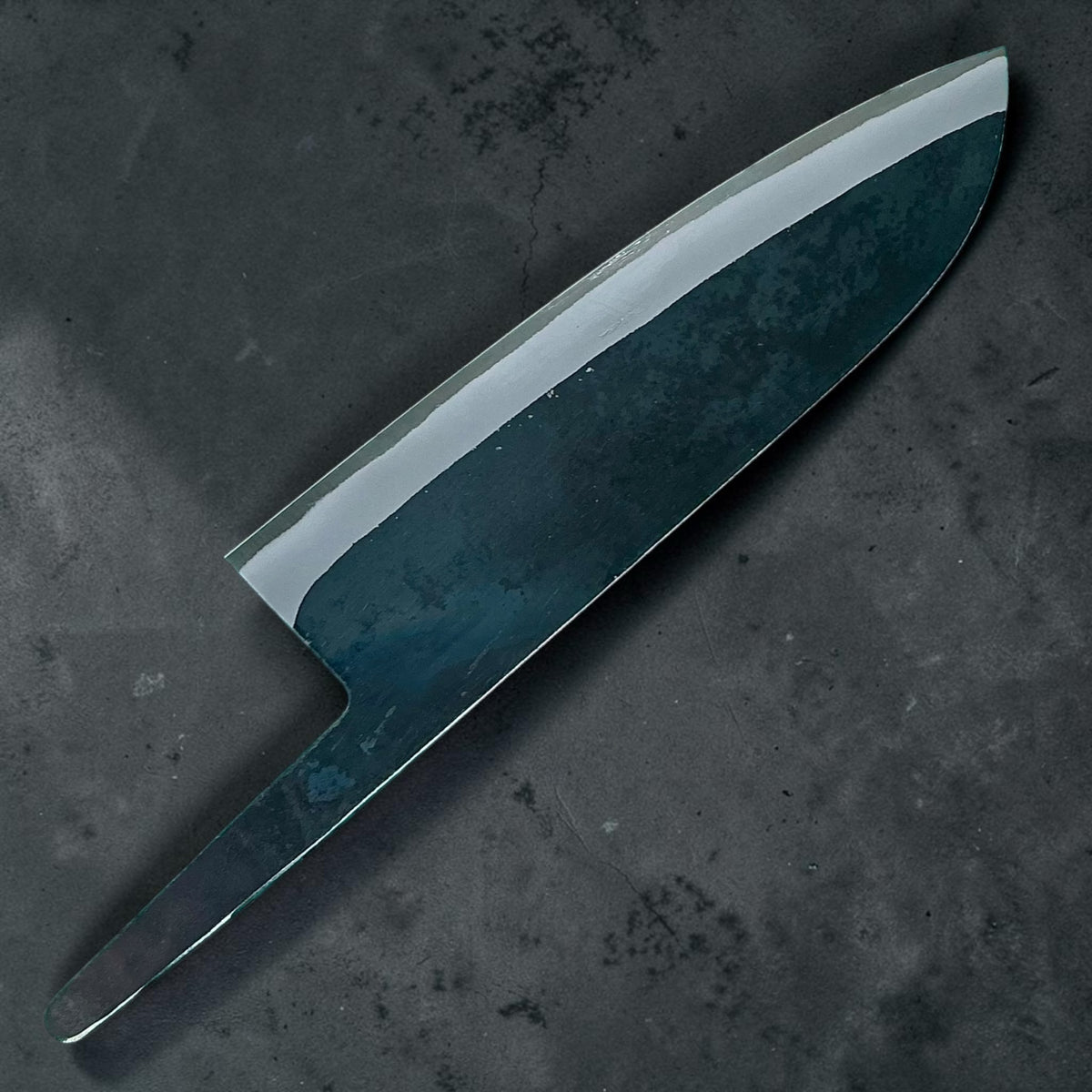 Tokushu Knife White No. 2 iron clad forged finish Santoku 165 mm, blade only, bare blade reverse #handle_blade only