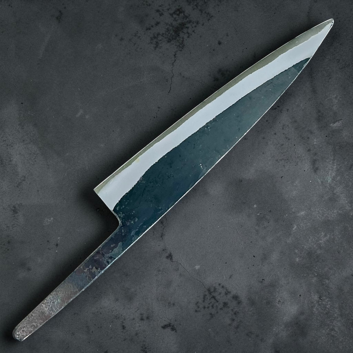 Tokushu Knife White No. 2 iron clad forged finish petty 135mm, sola lama, retro #handle_blade only