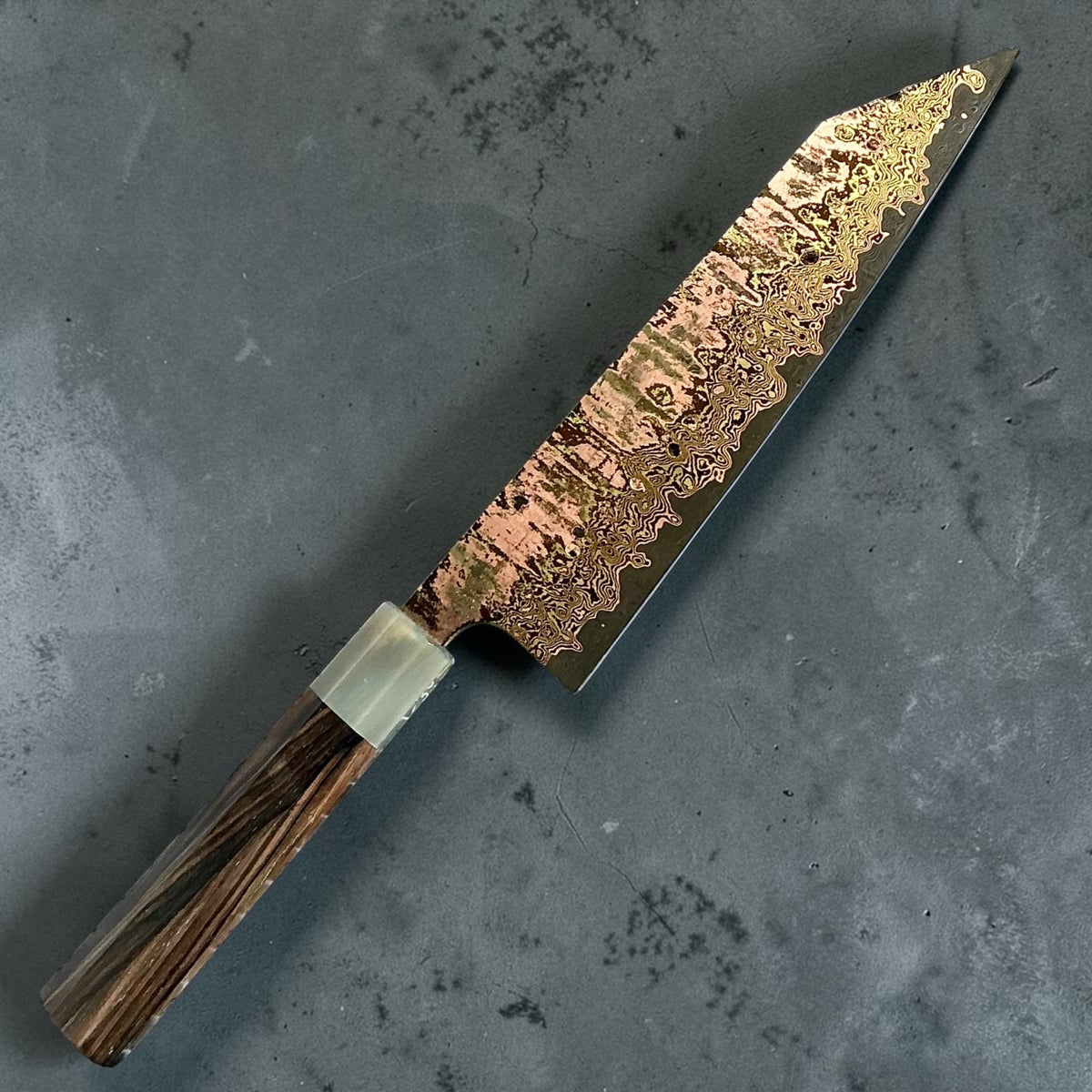 Tu Nguyen 52100 rainbow Damascus kiritsuke gyuto 210mm, Knife 2, photo 1 #knife_knife 2
