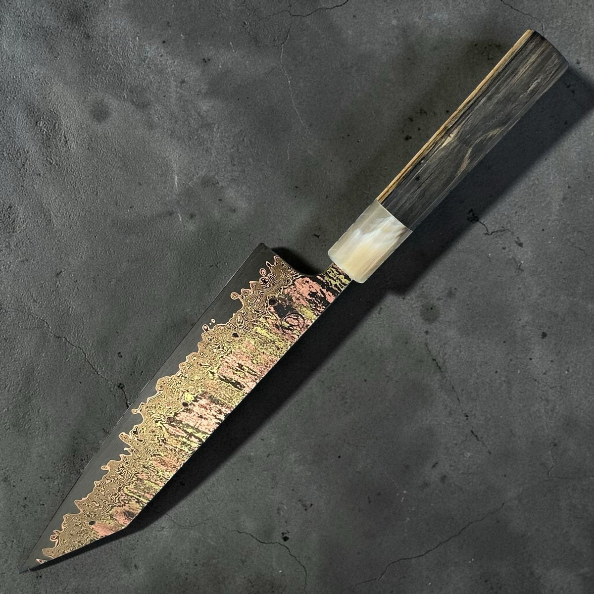 Tu Nguyen 52100 rainbow Damascus kiritsuke gyuto 210mm, Knife 5, photo 2 #knife_knife 5