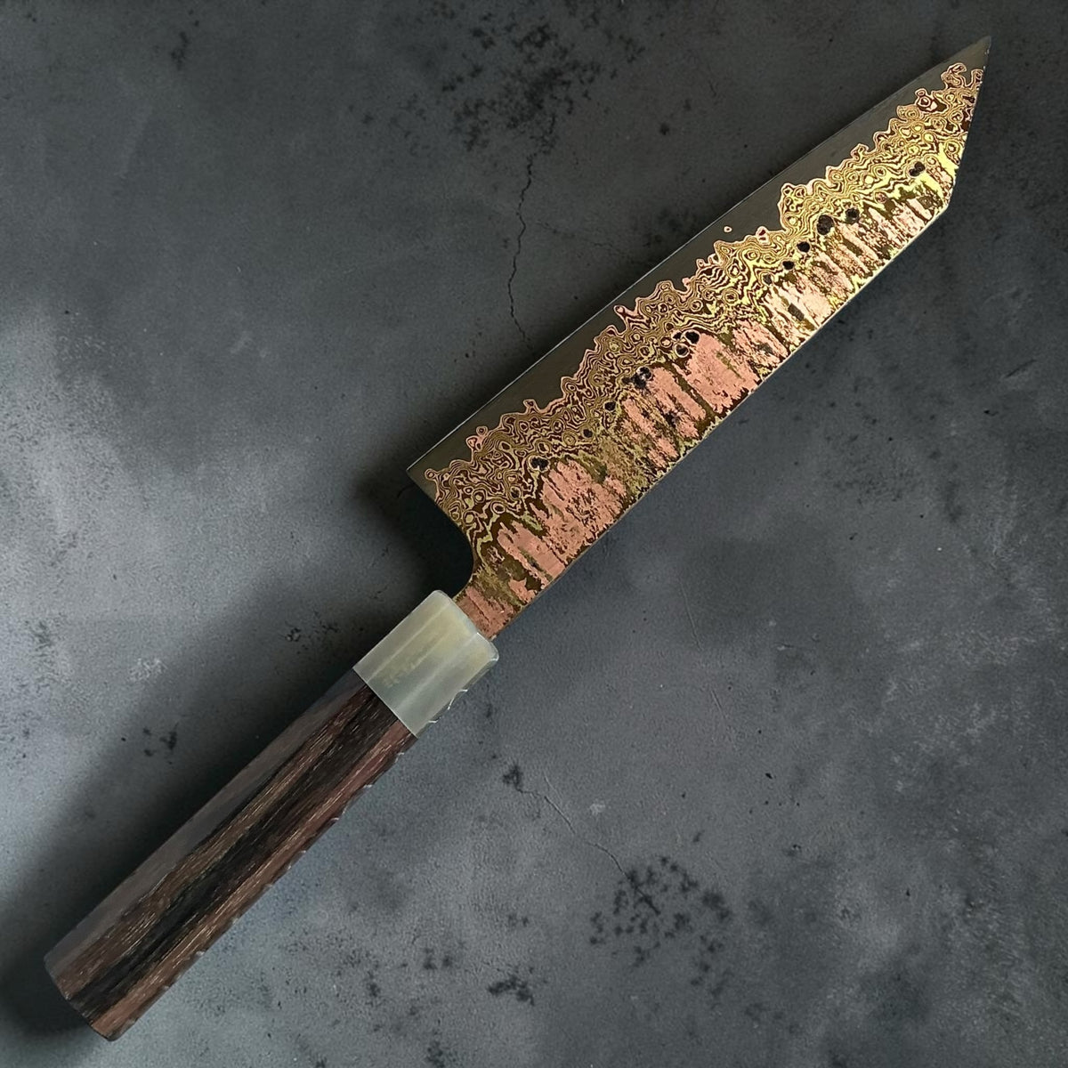Tu Nguyen 52100 rainbow Damascus kiritsuke gyuto 210mm, Knife 6, photo 2 #knife_knife 6