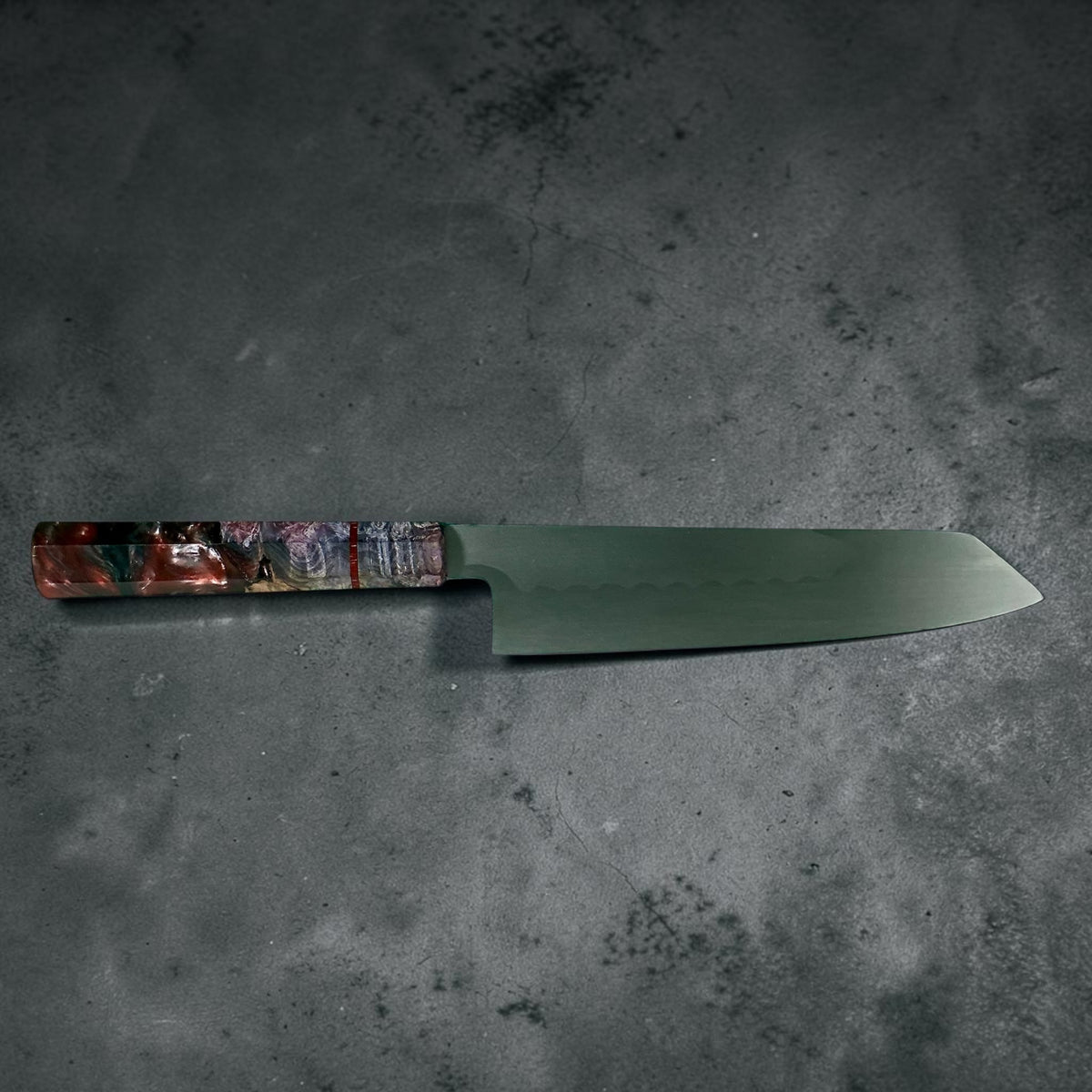 Yoshikazu Ikeda White No. 1 Mizu Honyaki Kiritsuke 220mm, full reverse-side profile #handle_prisma handle