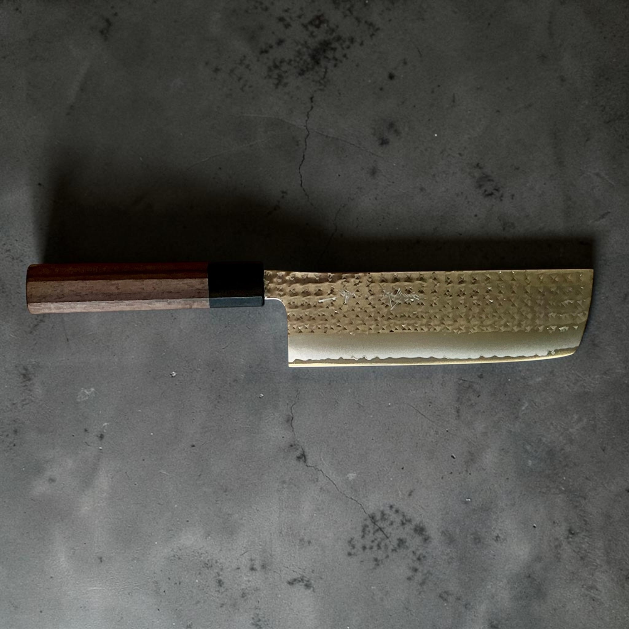 Yu Kurosaki Kokusen AS Nakiri 155mm with rosewood octagonal handle — full profile