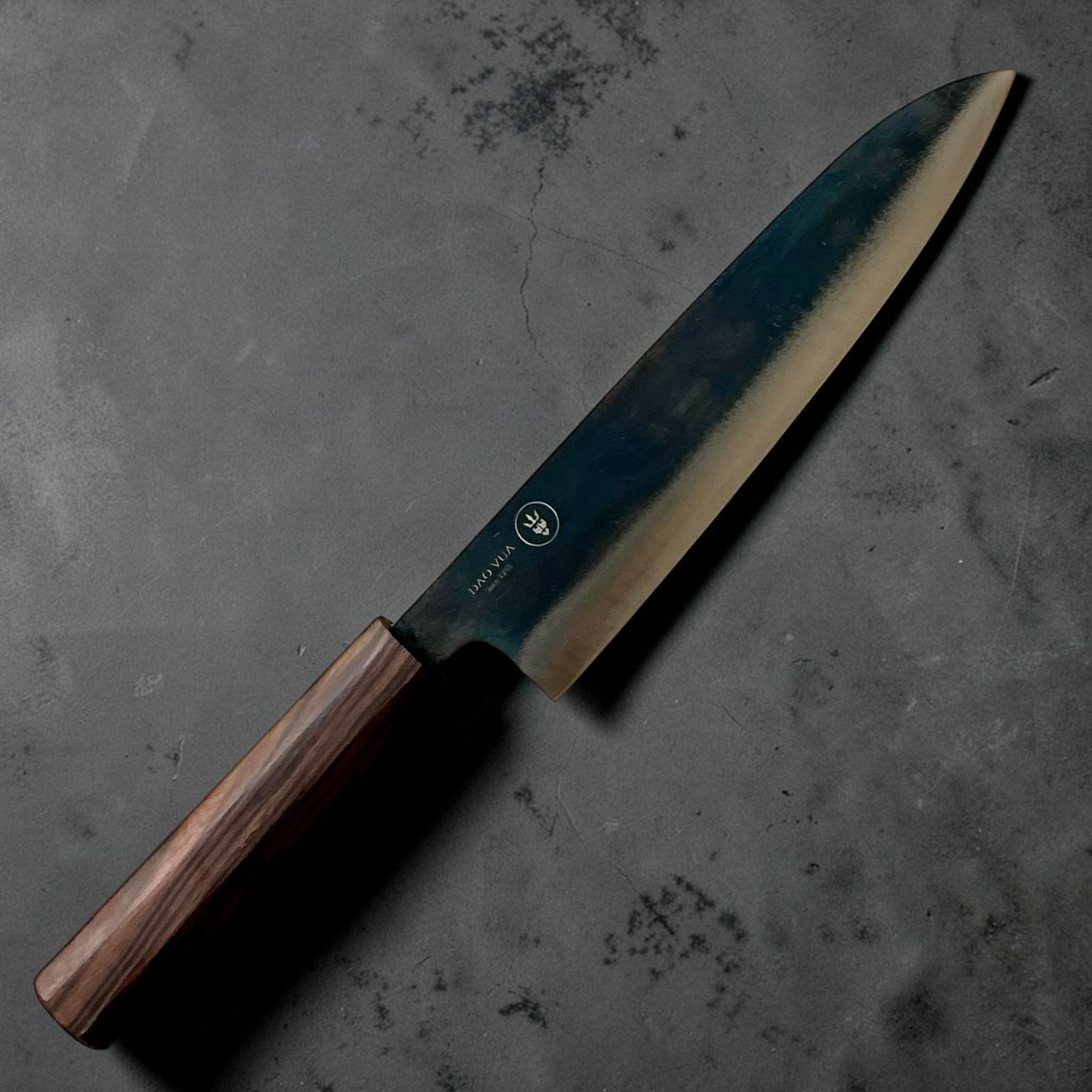 Dao Vua V3 52100 Kurouchi Gyuto 210mm mono ebony handle