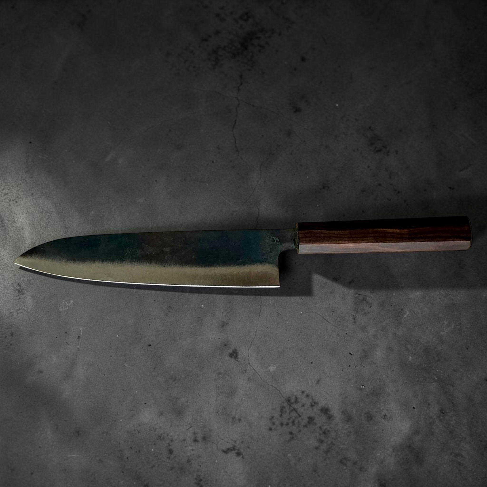 Dao Vua V3 52100 Kurouchi Gyuto reverse side profile