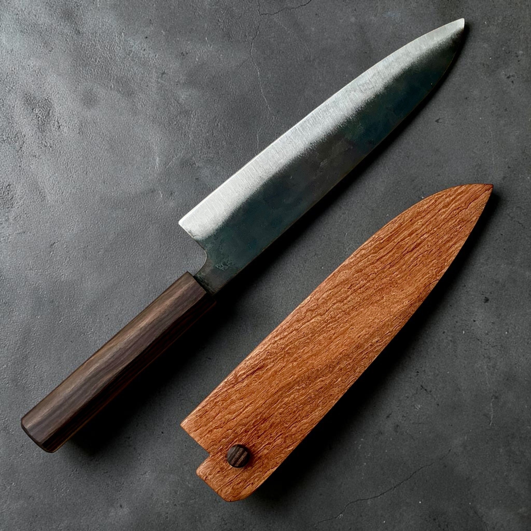 Dao Vua V3 52100 Kurouchi Gyuto 210mm and wooden saya