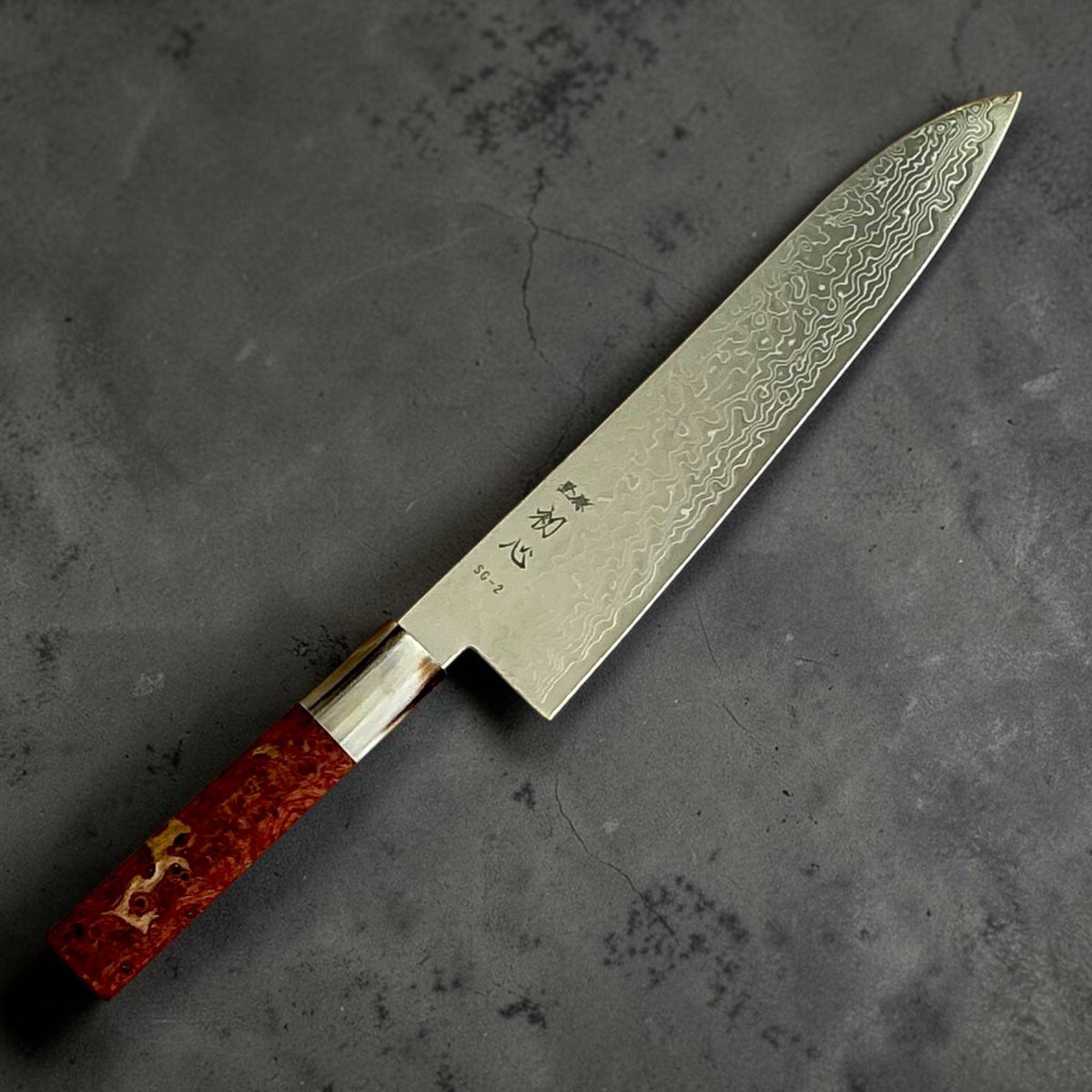 Hatsukokoro Ryuhyo SG2 Damascus Migaki Gyuto 210mm
