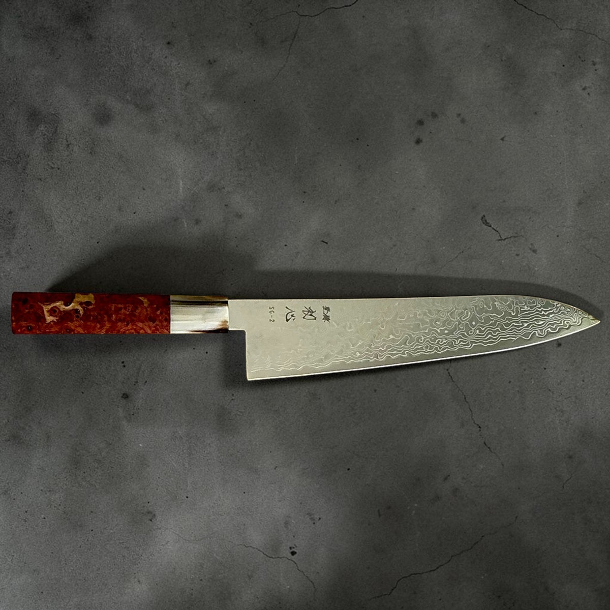 Hatsukokoro Ryuhyo SG2 Damascus Migaki Gyuto 210mm