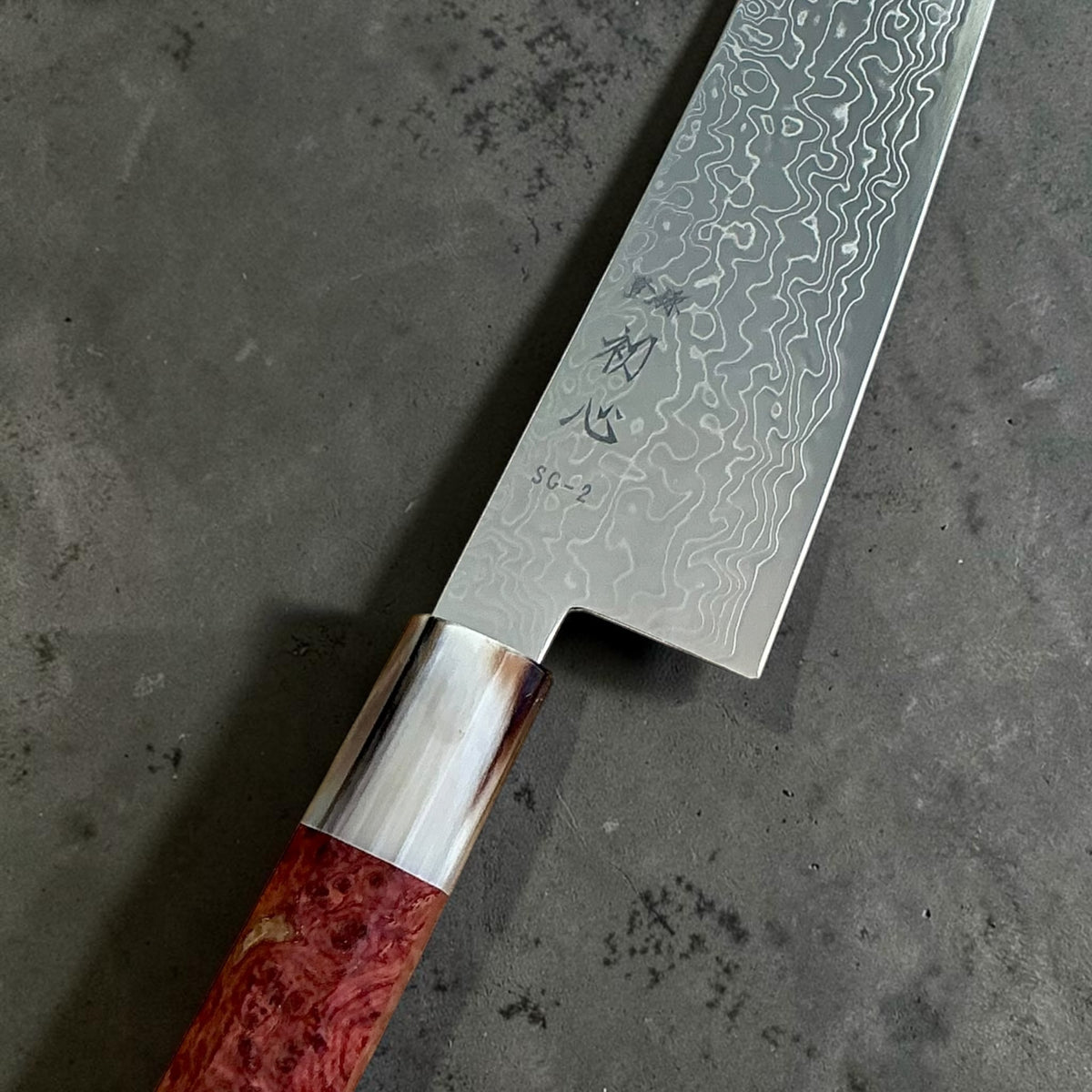 Hatsukokoro Ryuhyo SG2 Damascus Migaki Gyuto 210mm