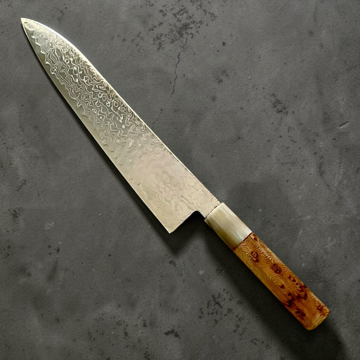 Hatsukokoro Ryuhyo SG2 Damascus Migaki Gyuto 210mm