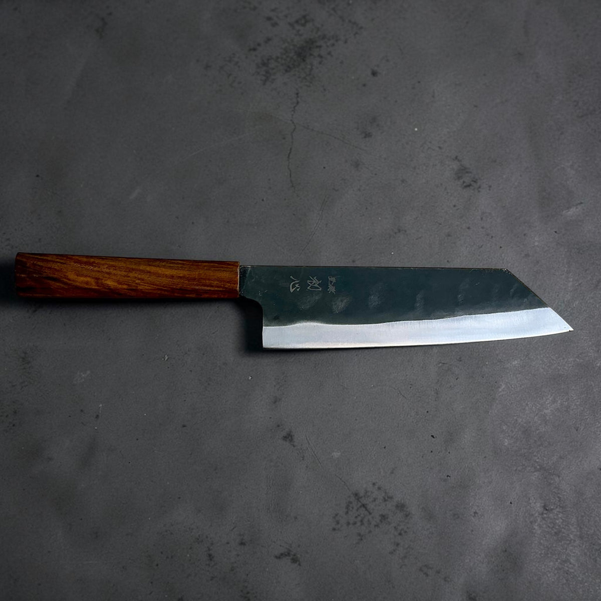 Hatsukokoro Kurogane Blue #2 Kurouchi Bunka 190mm with Mono Ebony Handle