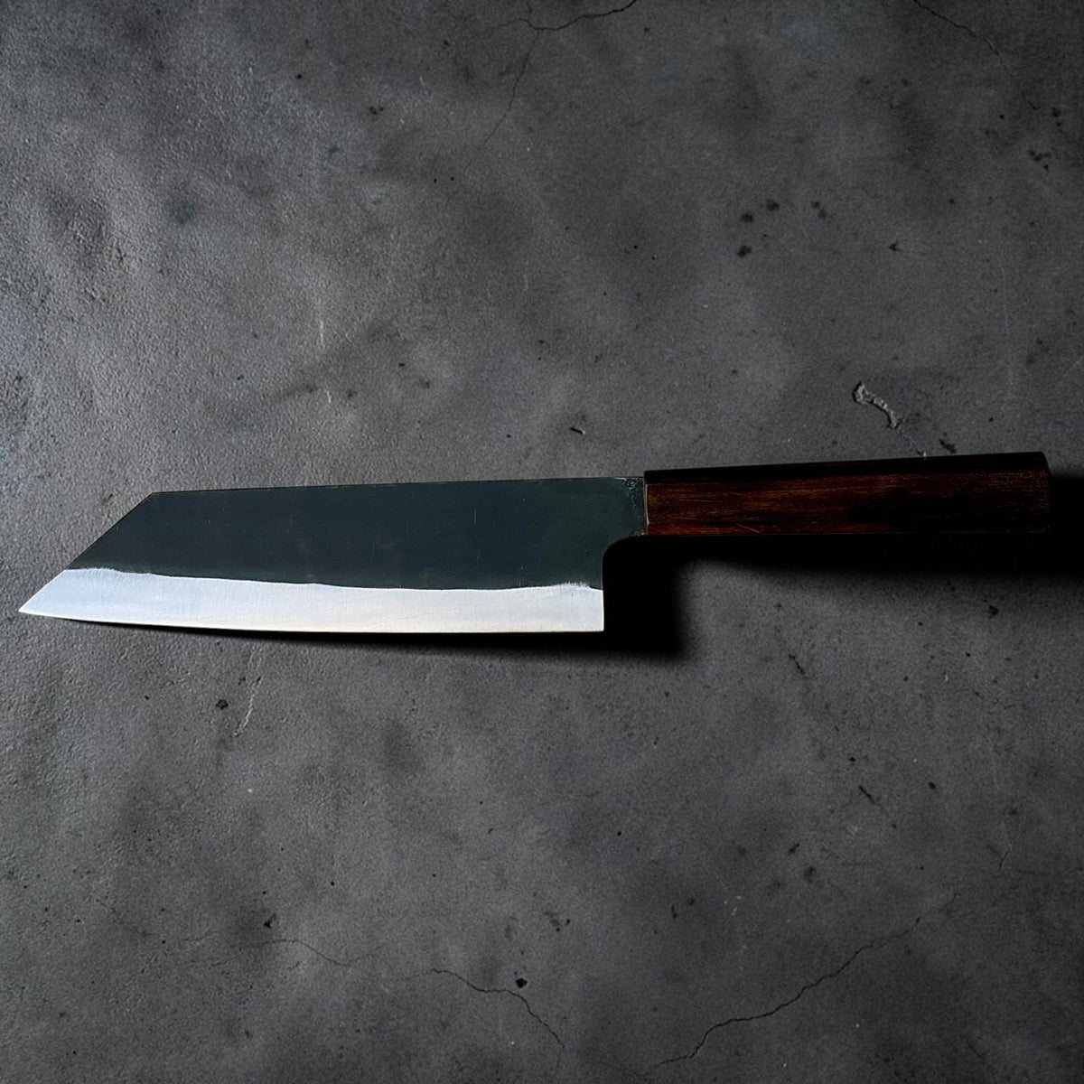 Hatsukokoro Kurogane Blue #2 Kurouchi Bunka 190mm with Mono Ebony Handle