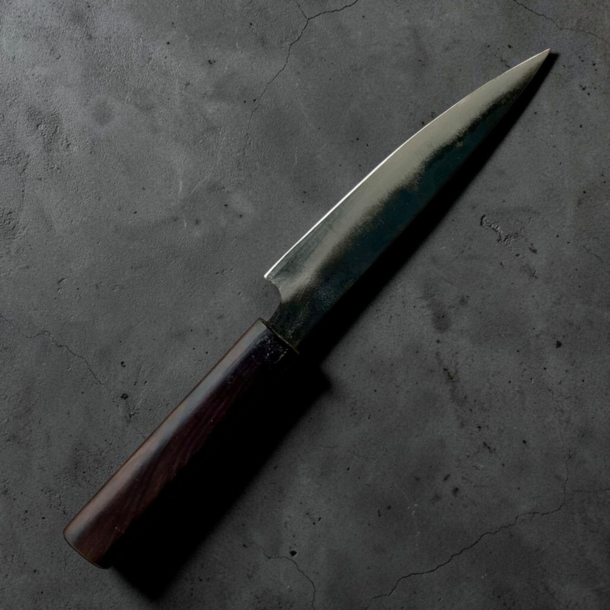 Dao Vua V3 52100 Kuro Tsuchime Petty with mono ebony handle - reverse side