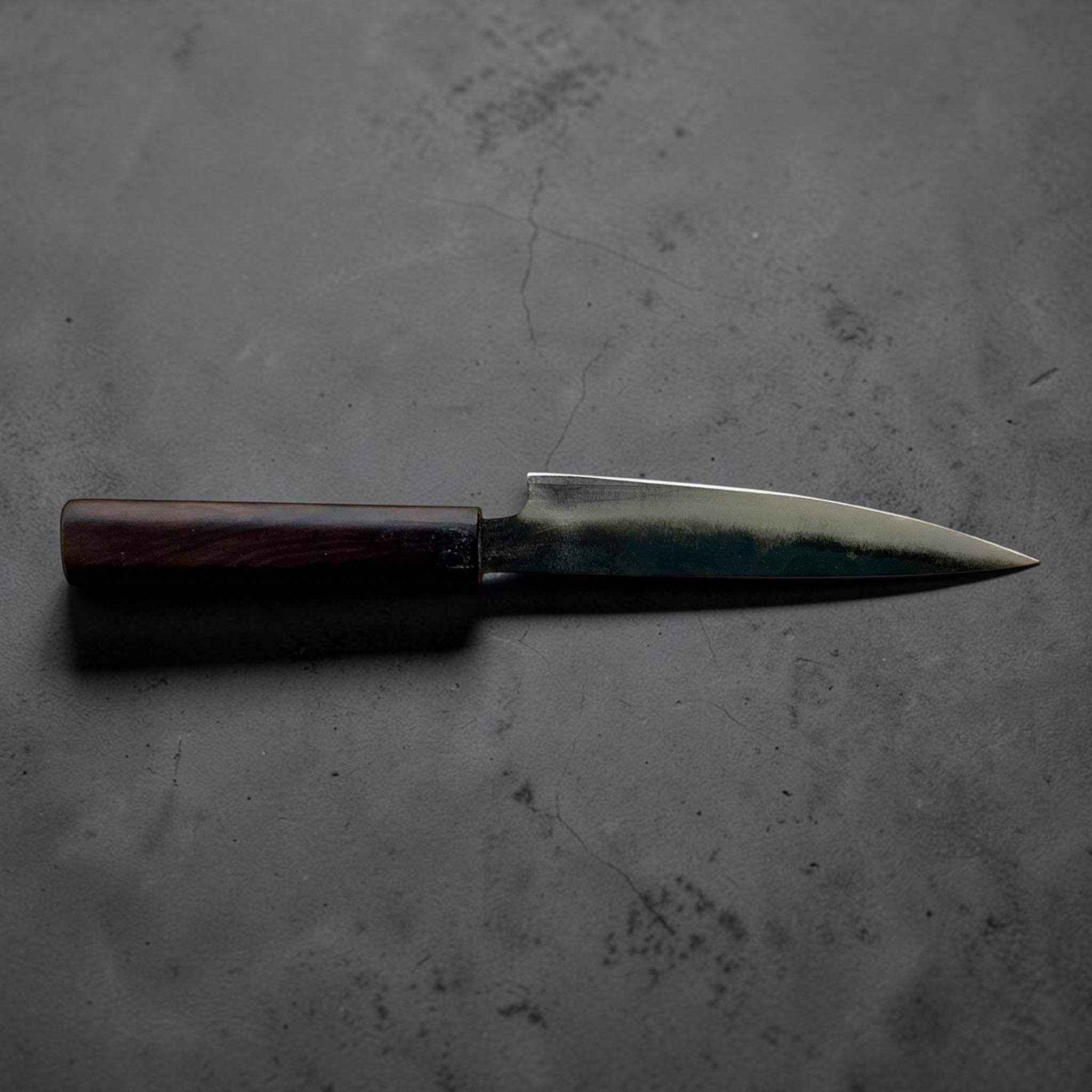 Dao Vua V3 52100 Kuro Tsuchime Petty 150mm with mono ebony handle - side profile