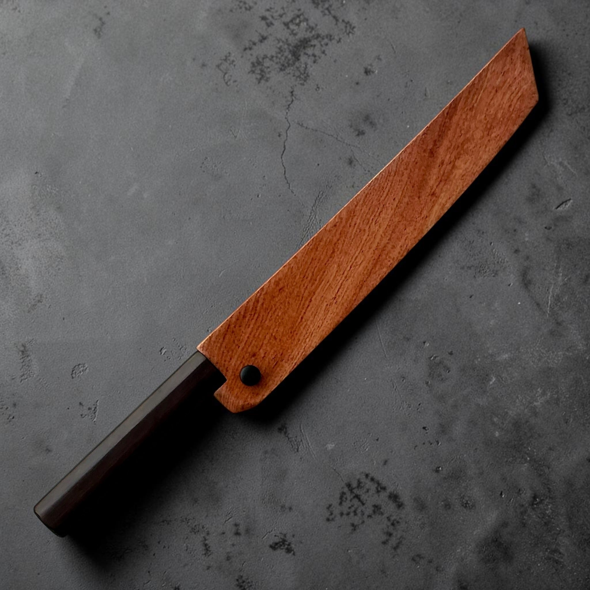 Fitted wooden saya for Dao Vua V3 52100 Kurouchi Sujihiki 270mm