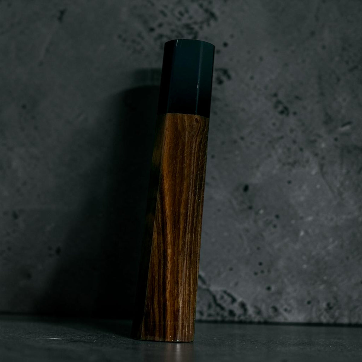 Ebony and horn wa handle No. 7, 124 mm, dark horn and golden brown ebony grain #handle_no. 7 - 124 mm