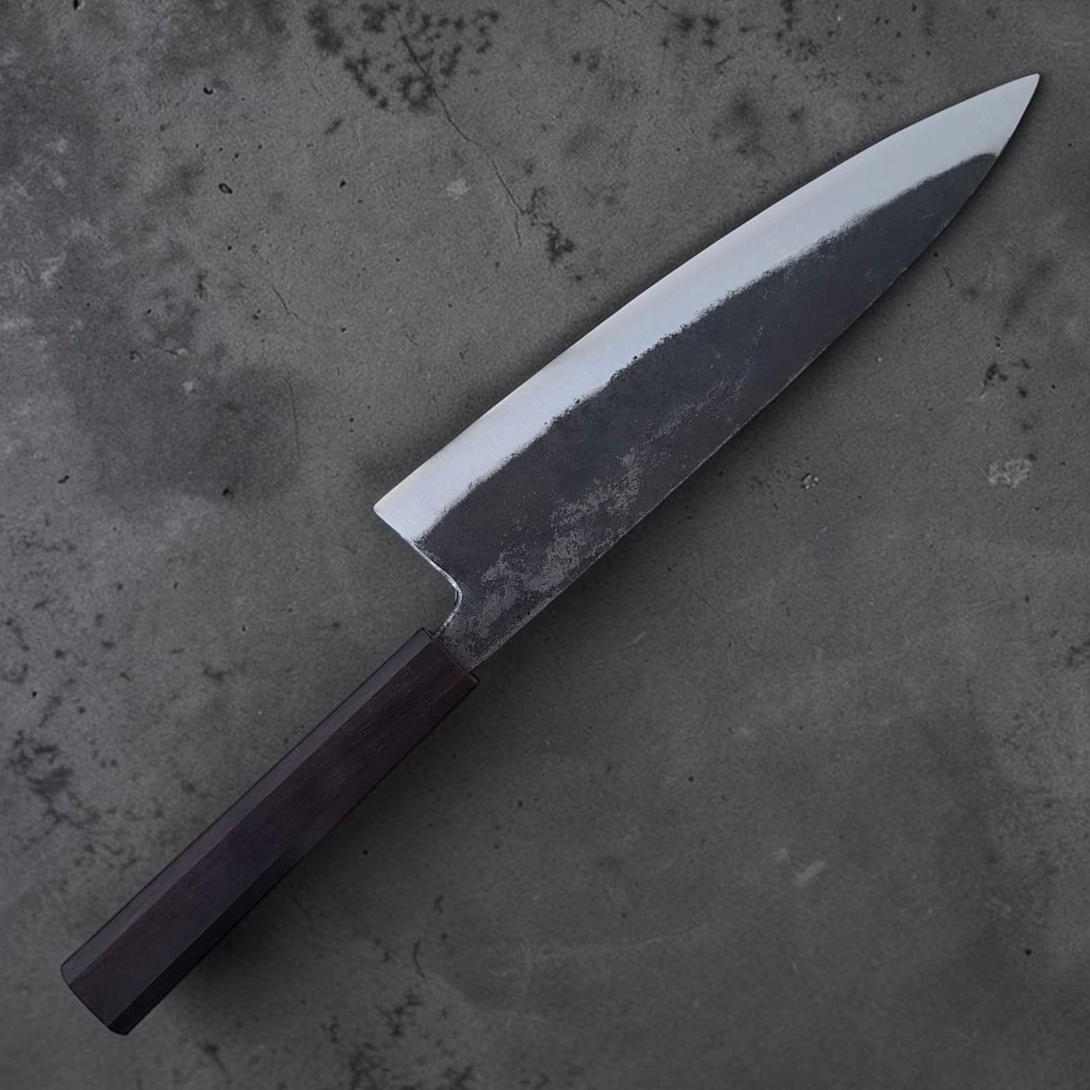 Hatsukokoro Kurogane Blue #2 Gyuto 210mm with mono ebony handle