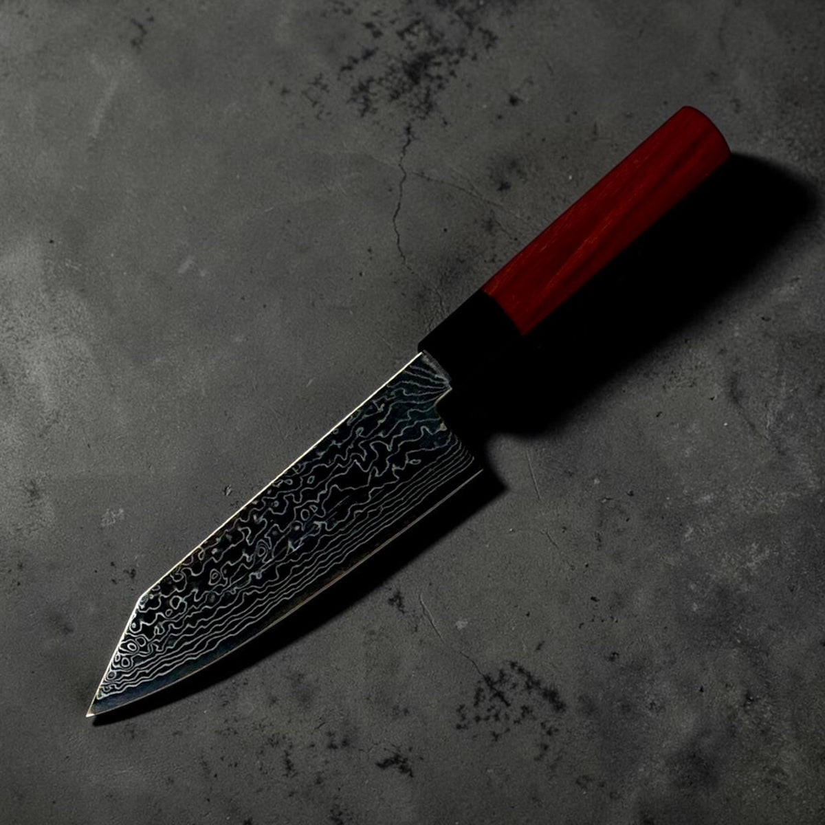 Hatsukokoro Ryuhyo SG2 Damascus Bunka with rosewood and ebony wa handle