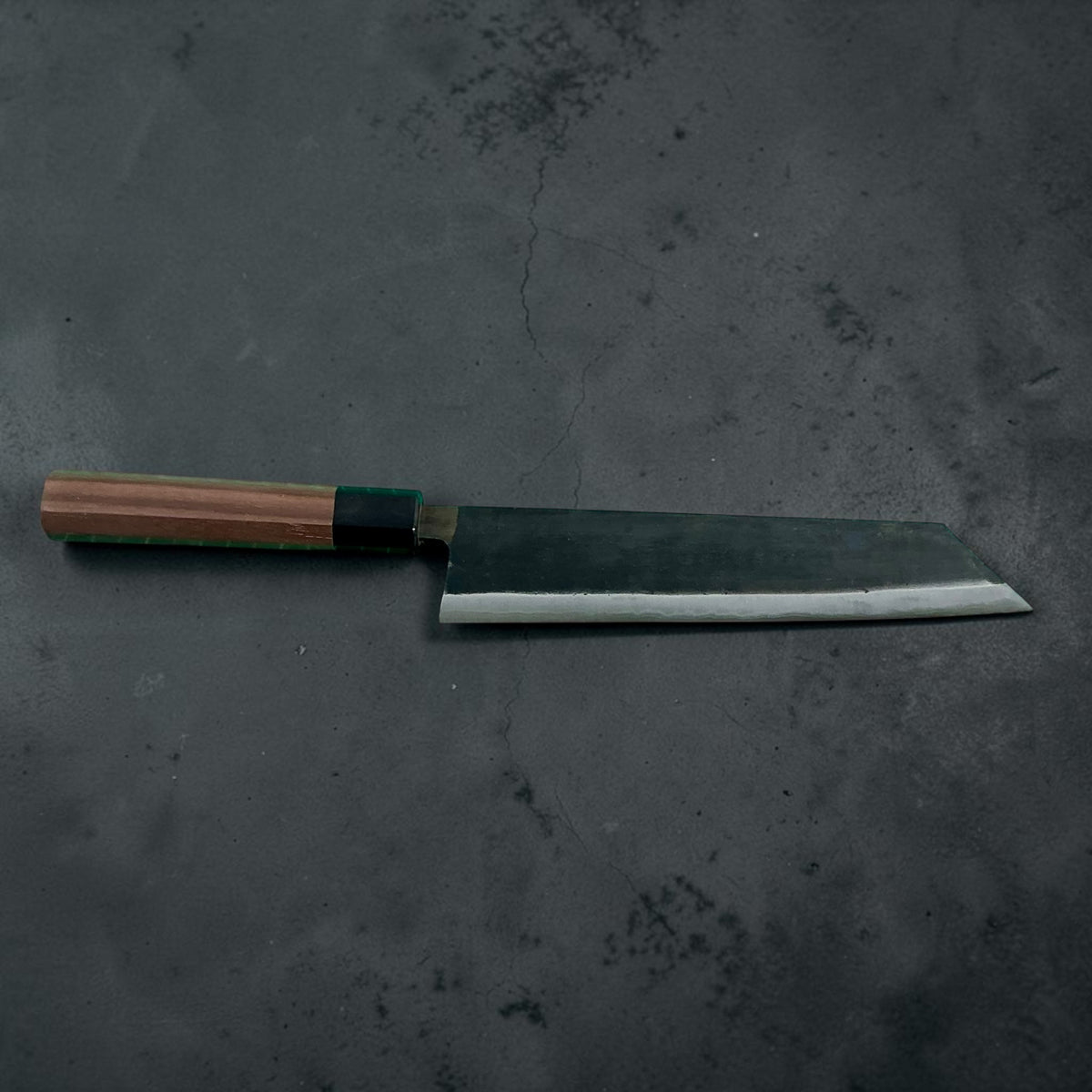 Moritaka Aogami Super Kiritsuke 210mm, lato posteriore a tutta lunghezza