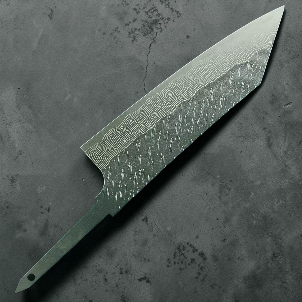 Nigara SG-STRIX Damascus Bunka 170mm, blade only, reverse view #handle_blade only