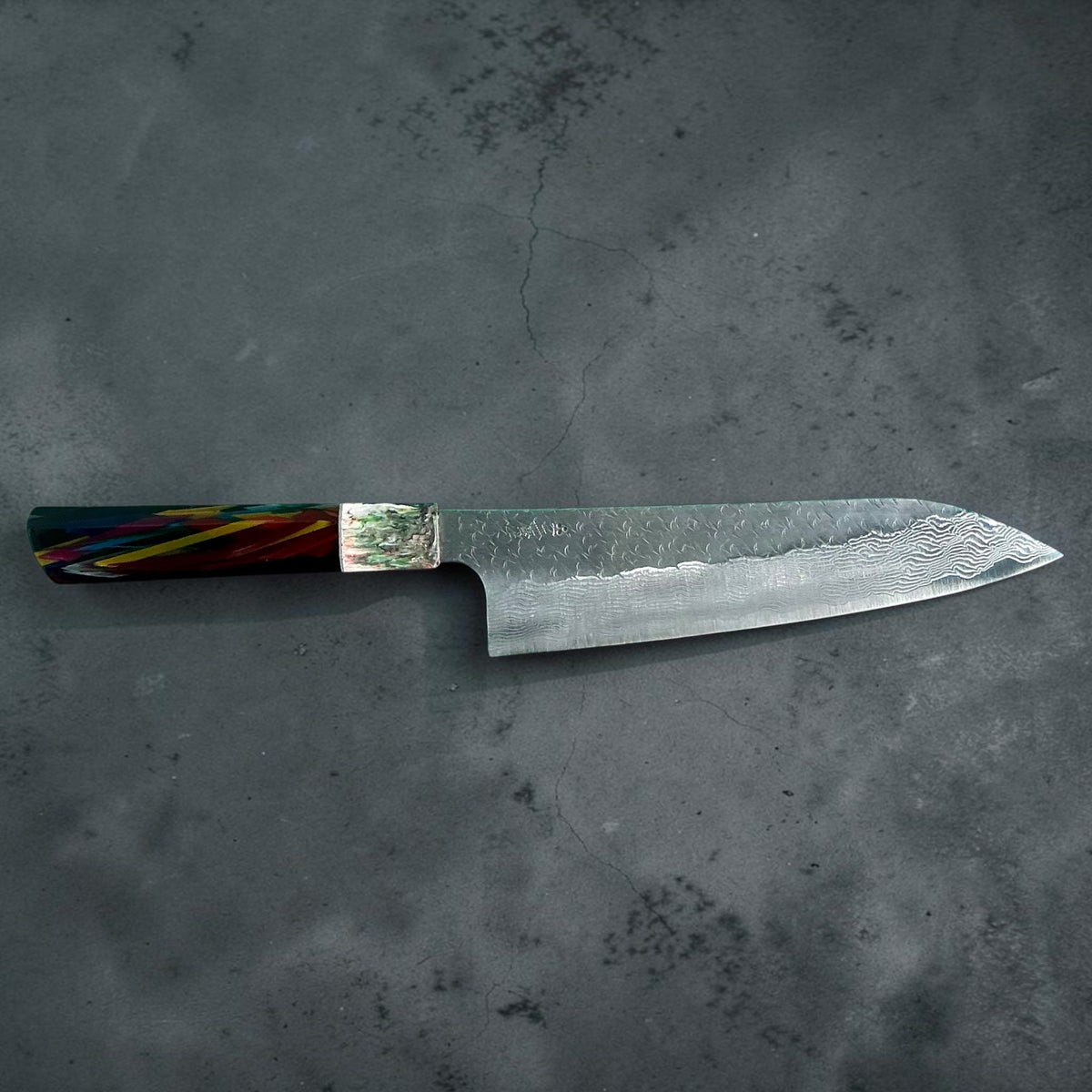 Nigara STRIX Gyuto 210mm, Prisma Aurora, profilo #handle_prisma aurora