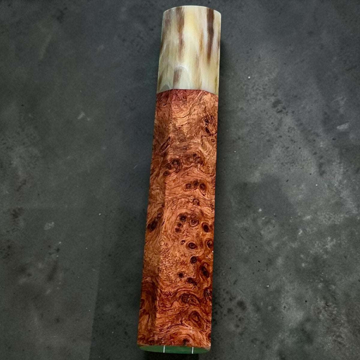 palissandro e corno wa manico No. 2, 128 mm, grano color rame e corno crema con strisce marroni #handle_no. 2 - 128 mm