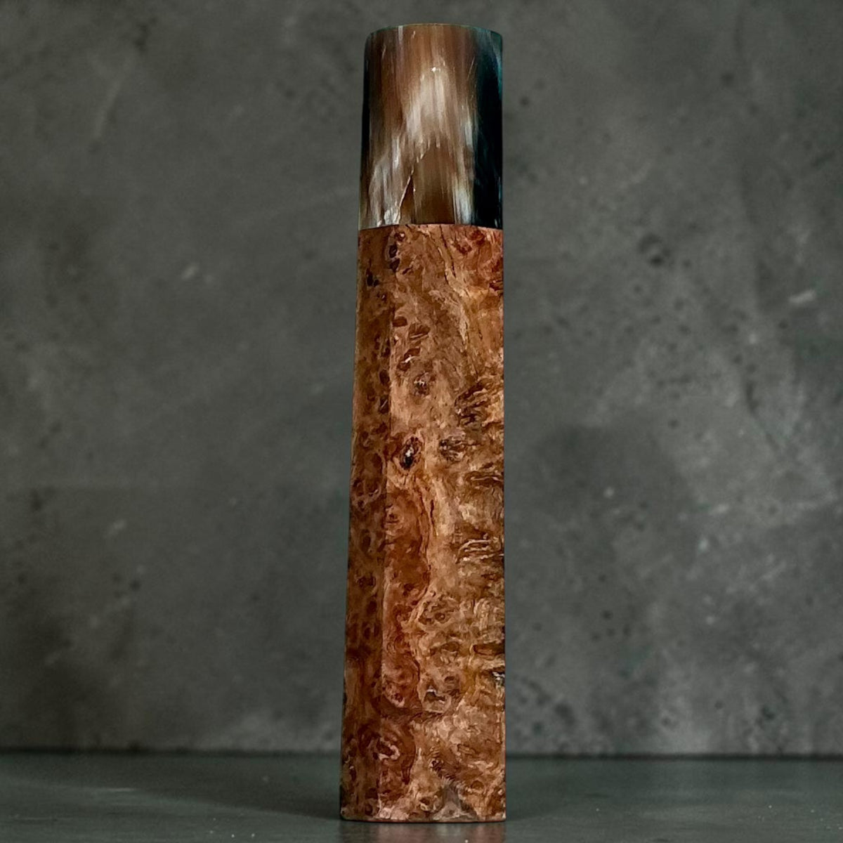Rosewood and horn wa handle No. 6, 116 mm, honey brown grain and variegated dark horn #handle_no. 6 - 116 mm