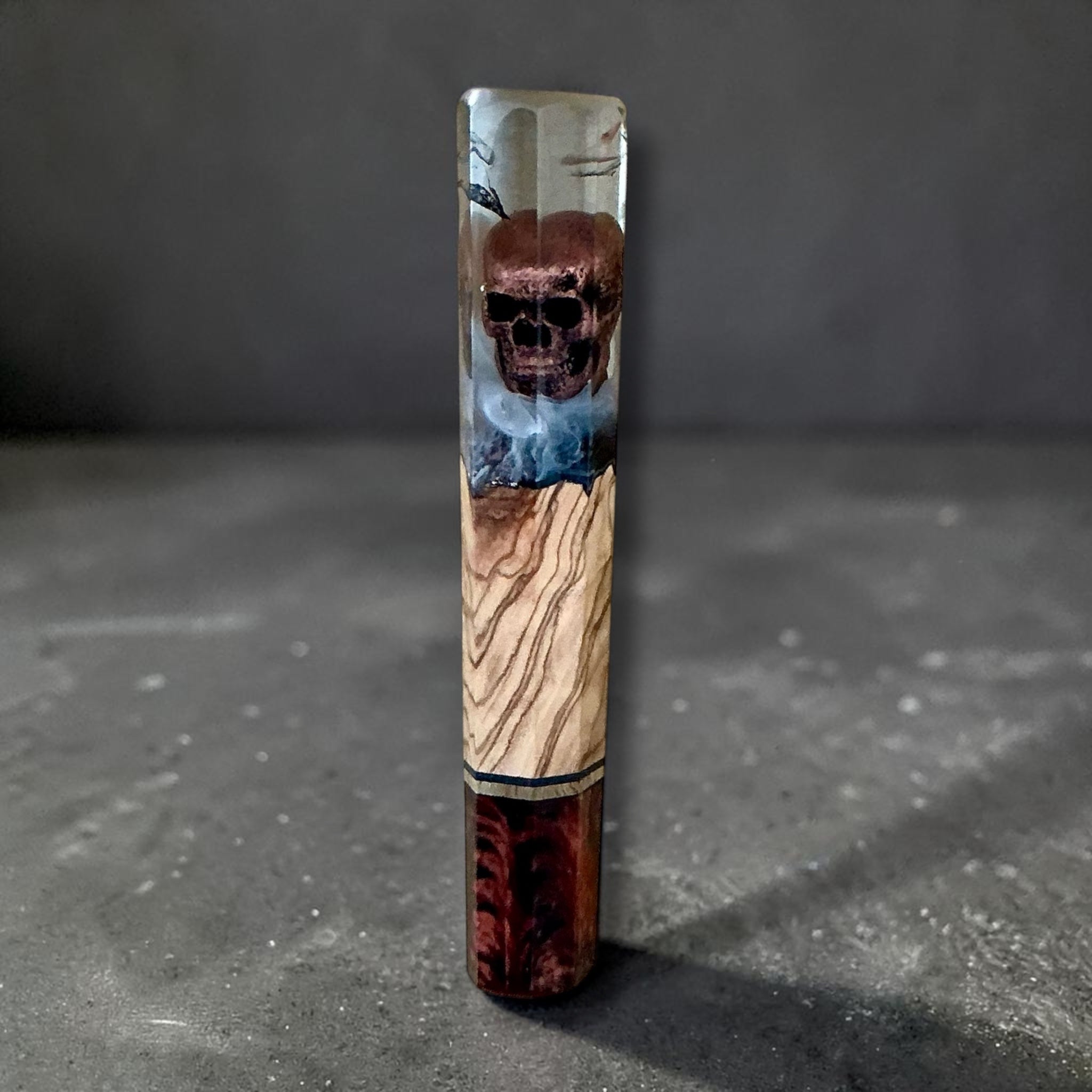 Skull on a Mountain Prisma custom Japanese wa handle, 131mm