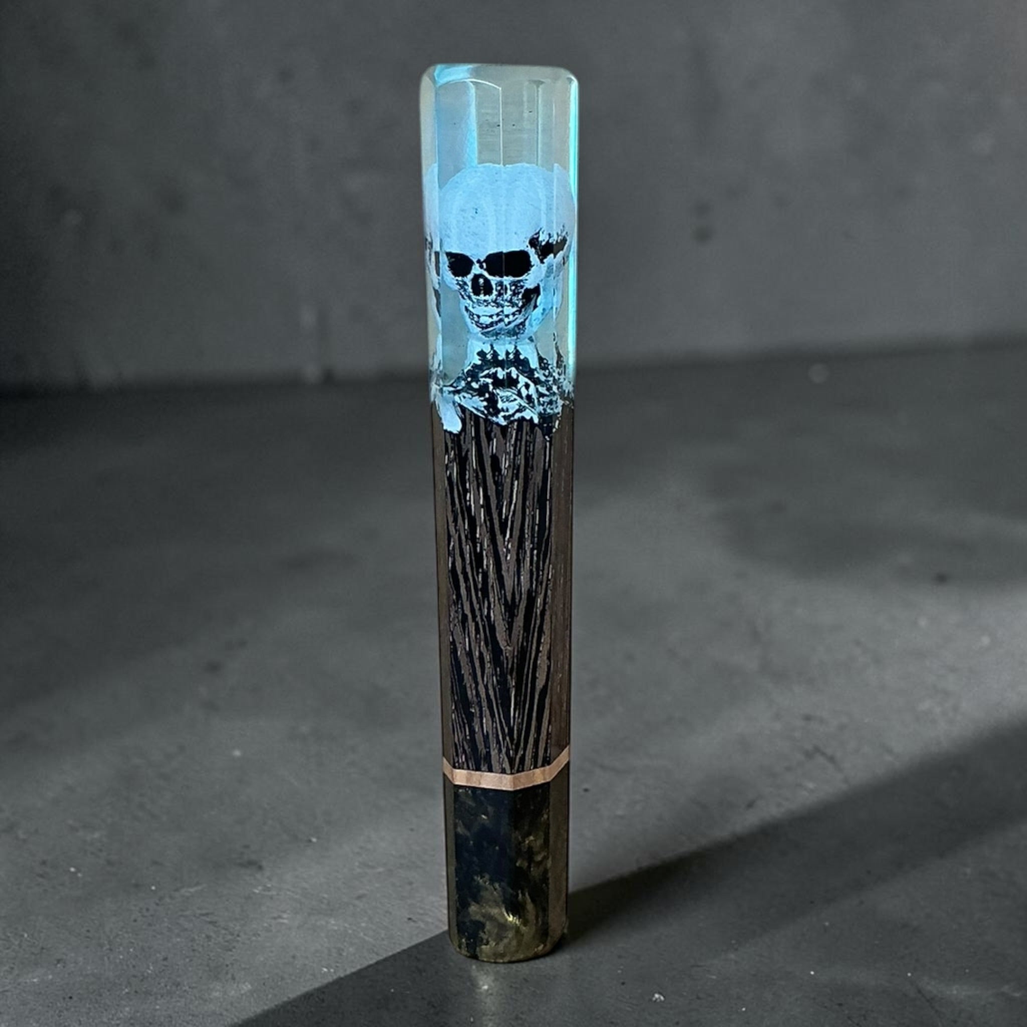 Manico wa giapponese personalizzato Prisma White Skull, 143mm