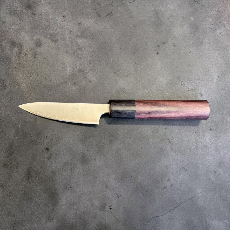 Tokushu Aogami Super Migaki Petty 80mm opposite side full profile