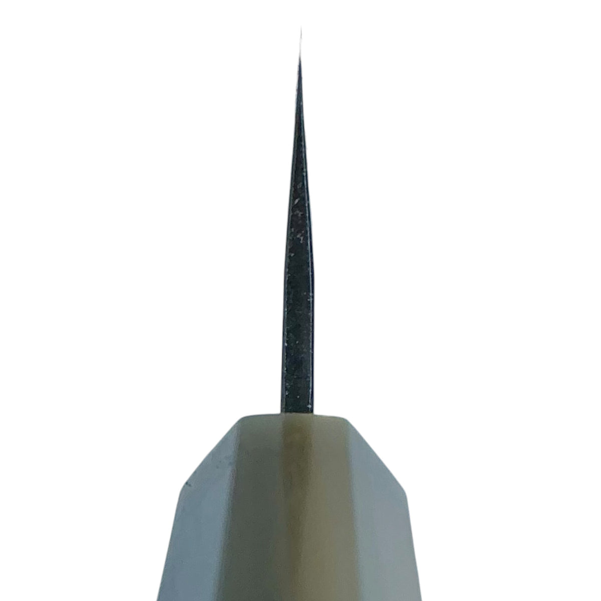 Tokushu Knife Honesuki 150mm Nashiji Blue No. 2 with cypress and horn handle, spine and handle view #handle_cypress & horn
