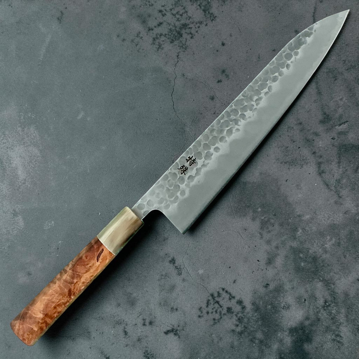 Tokushu Knife Tsuchime Gyuto 240mm, cipressenhout & hoorn, volledig mes #handle_cypress & horn