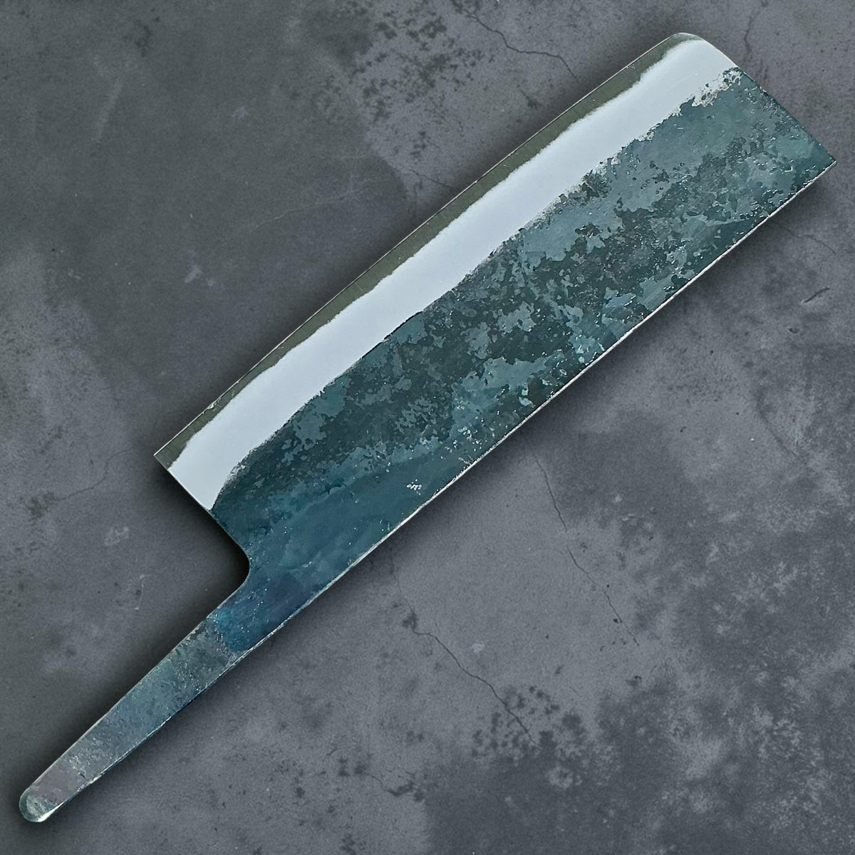 Tokushu Knife White No. 2 iron clad forged finish Nakiri 165 mm, blade only, bare blade reverse #handle_blade only
