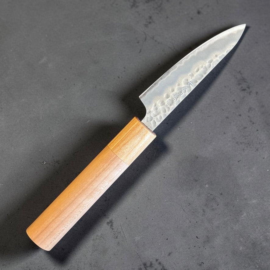 Reverse angle of Tokushu Knife White #2 Tsuchime Petty 80mm