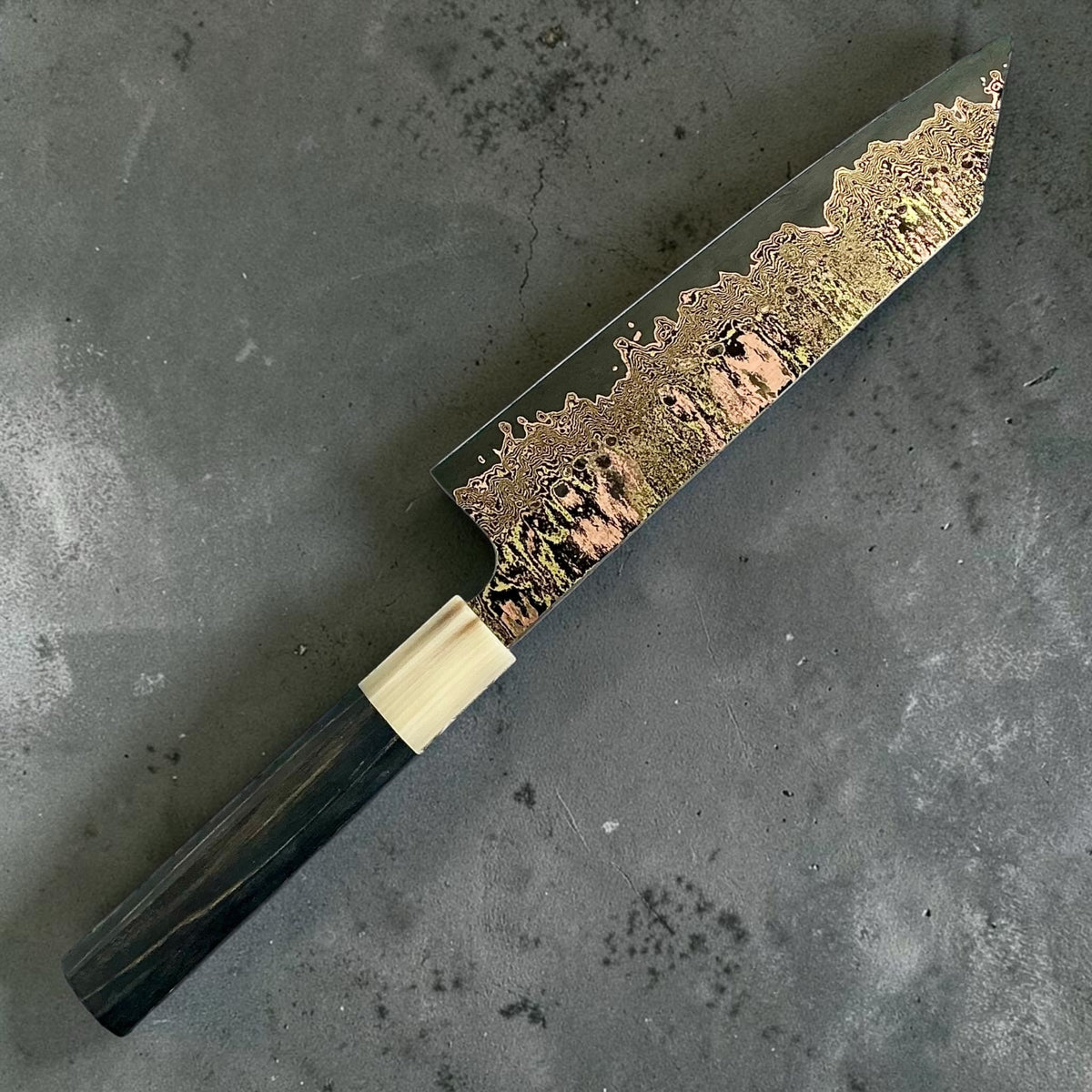 Tu Nguyen 52100 rainbow Damascus kiritsuke gyuto 210mm, Knife 1, photo 2 #knife_knife 1