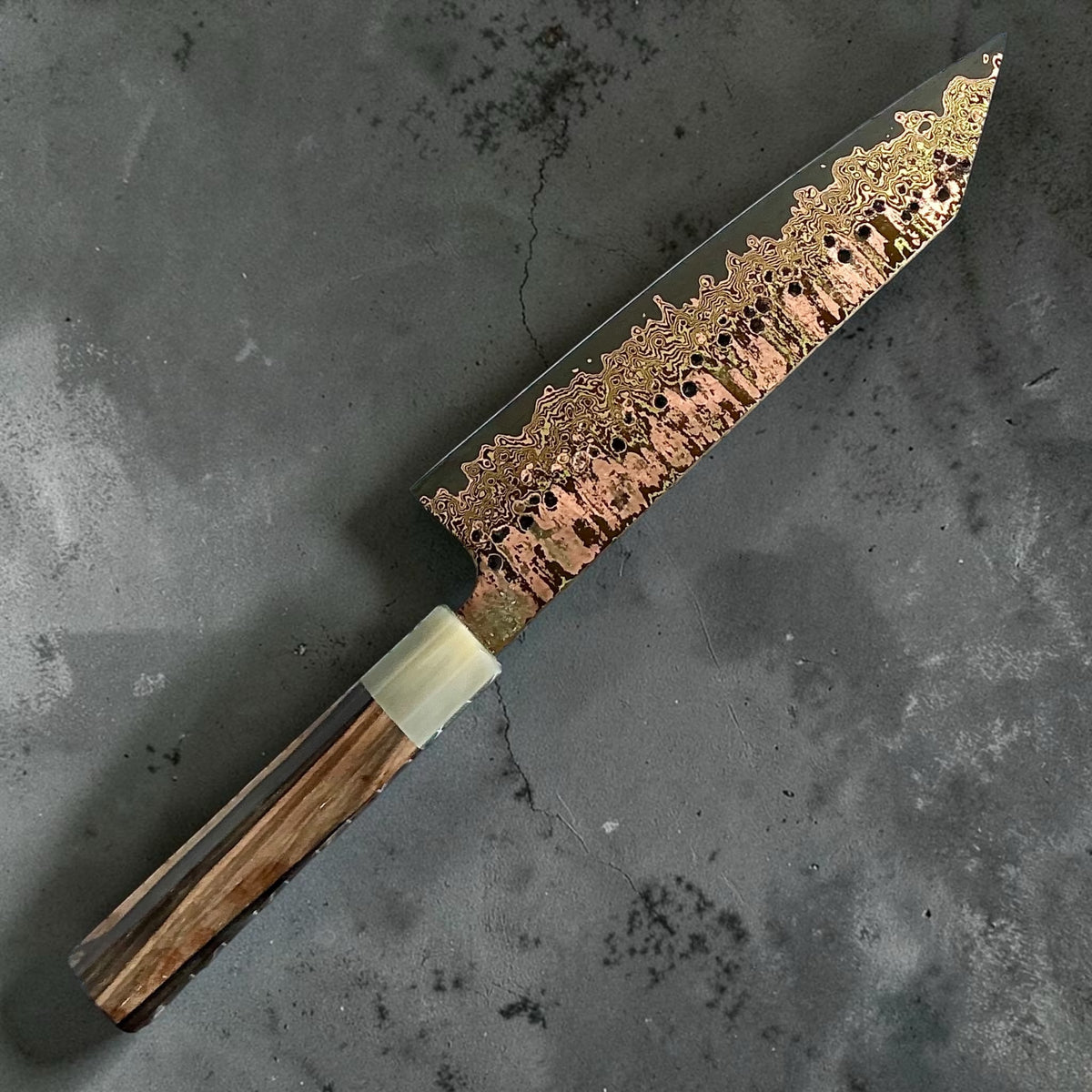 Tu Nguyen 52100 rainbow Damascus kiritsuke gyuto 210mm, Knife 2, photo 2 #knife_knife 2