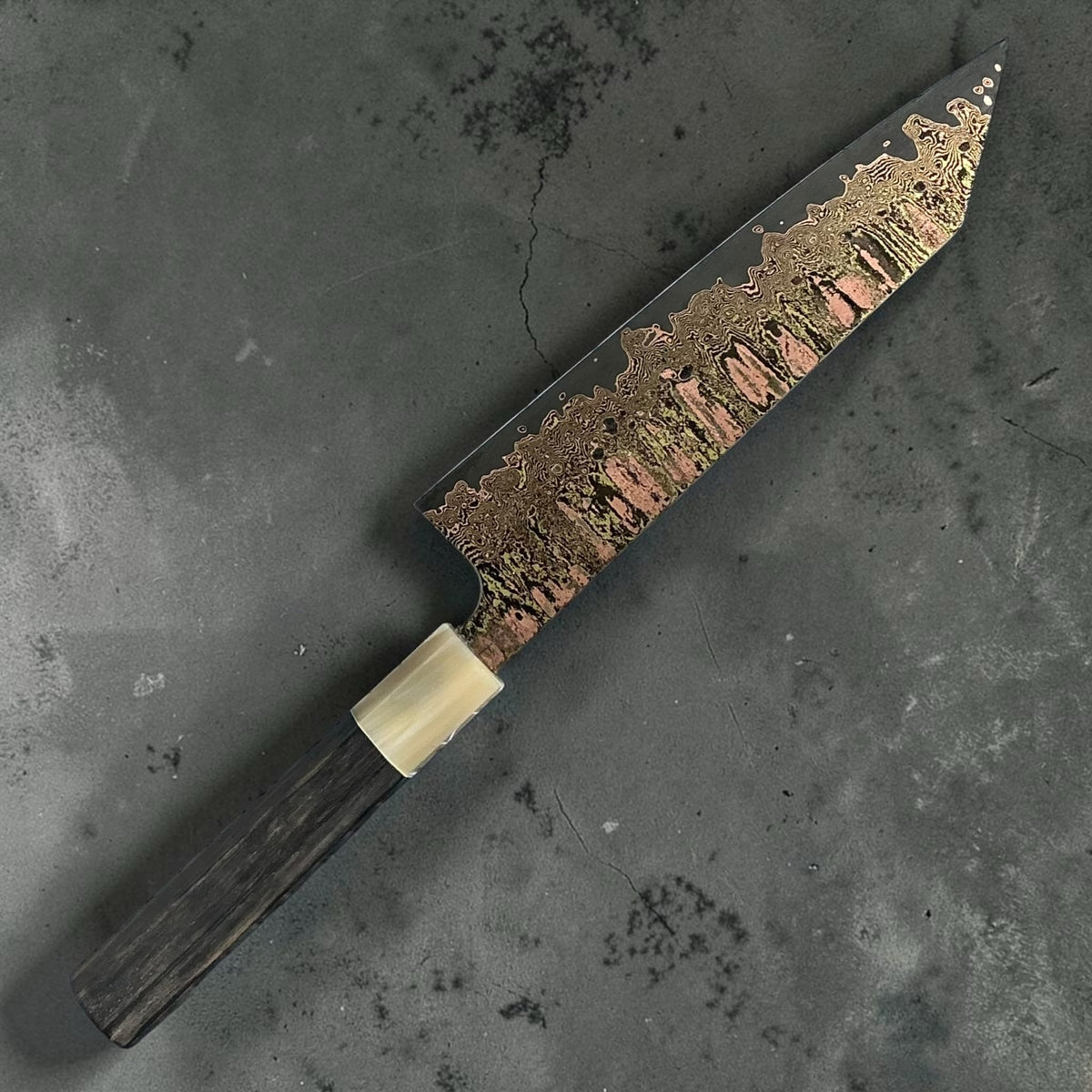 Tu Nguyen 52100 rainbow Damascus kiritsuke gyuto 210mm, Knife 3, photo 2 #knife_knife 3