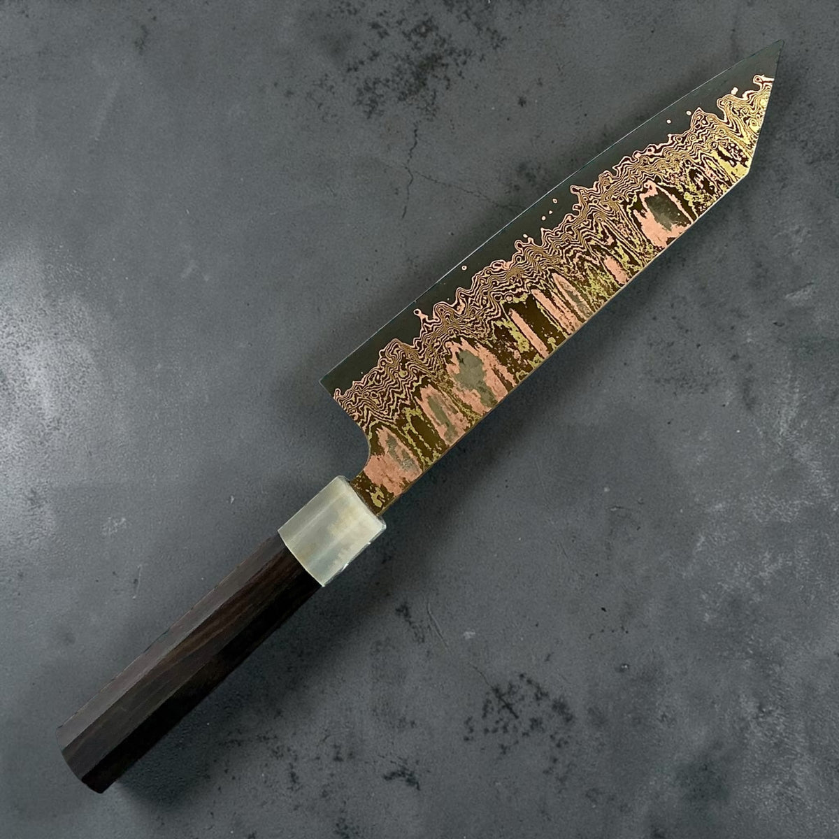 Tu Nguyen 52100 rainbow Damascus kiritsuke gyuto 210mm, Knife 4, photo 2 #knife_knife 4