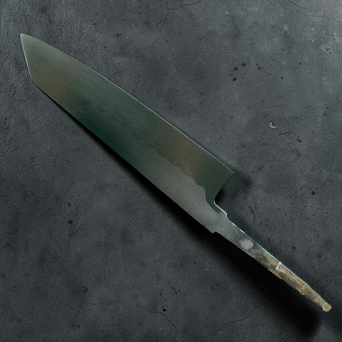 Yoshikazu Ikeda White No. 1 Mizu Honyaki Kiritsuke 220mm, blade only, reverse-side view #handle_blade only